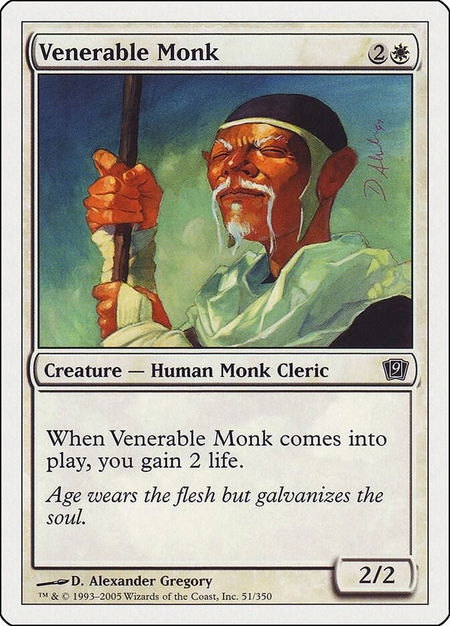 Venerable Monk - 9th Edition Magic: The Gathering trading card