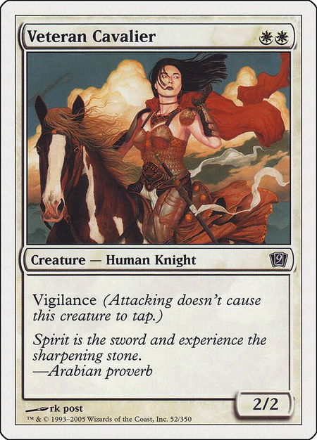 Veteran Cavalier - 9th Edition Magic: The Gathering trading card