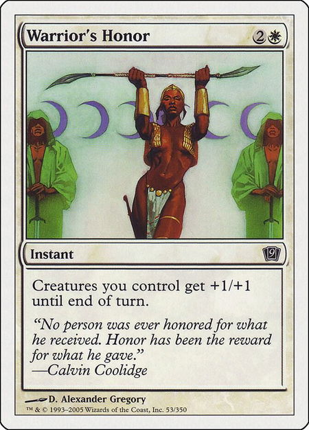 Warrior's Honor - 9th Edition Magic: The Gathering trading card