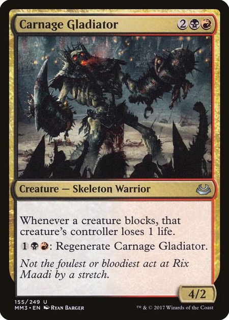 Carnage Gladiator trading card from Modern Masters 2017 Carnage Gladiator - Modern Masters 2017 Magic: The Gathering trading card