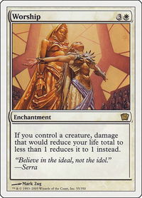 Worship - 9th Edition (9ED) #55 - Rare Magic: The Gathering Trading Card