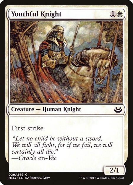 Youthful Knight - Modern Masters 2017 Magic: The Gathering trading card