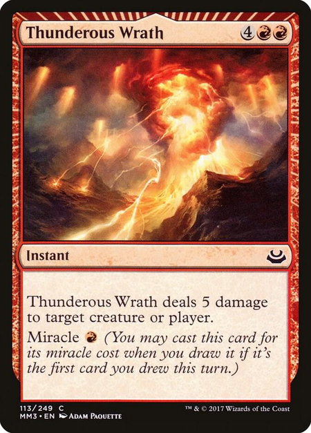 Thunderous Wrath trading card from Modern Masters 2017 Thunderous Wrath - Modern Masters 2017 Magic: The Gathering trading card
