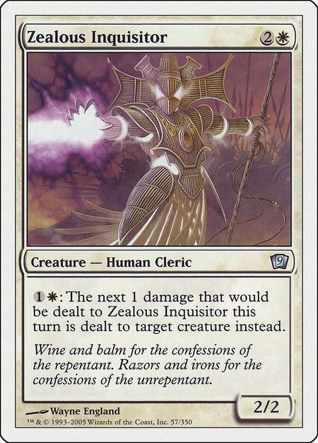 Zealous Inquisitor - 9th Edition Magic: The Gathering trading card
