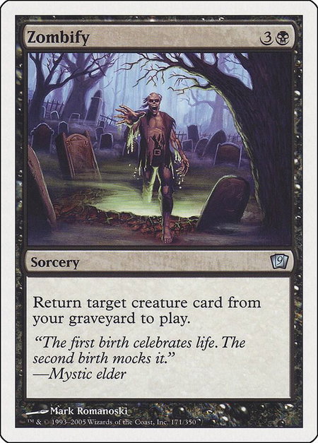Zombify - 9th Edition Magic: The Gathering trading card