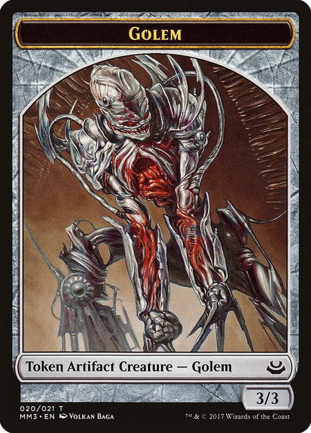 Golem Token trading card from Modern Masters 2017 Golem Token - Modern Masters 2017 Magic: The Gathering trading card