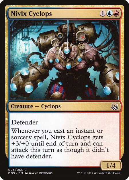 Nivix Cyclops trading card from Duel Decks: Mind vs. Might Nivix Cyclops - Duel Decks: Mind vs. Might Magic: The Gathering trading card