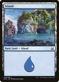 Island (028) - Duel Decks: Mind vs. Might (DDS) #28 - Land Magic: The Gathering Trading Card