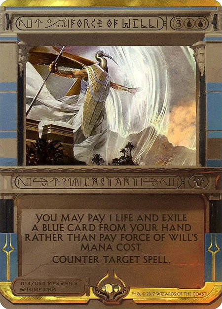 Force of Will - Masterpiece Series: Amonkhet Invocations Magic: The Gathering trading card