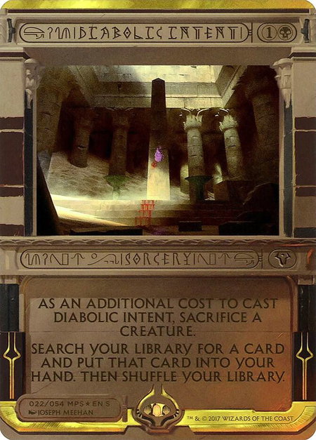 Diabolic Intent trading card from Masterpiece Series: Amonkhet Invocations Diabolic Intent - Masterpiece Series: Amonkhet Invocations Magic: The Gathering trading card
