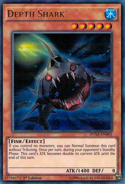 Depth Shark trading card from Duelist Saga Depth Shark - Duelist Saga YuGiOh trading card