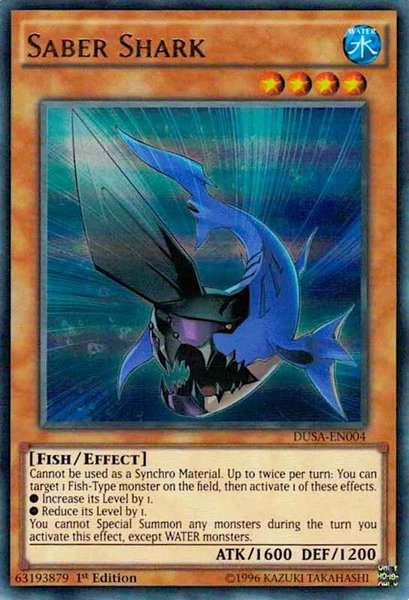 Saber Shark trading card from Duelist Saga Saber Shark - Duelist Saga YuGiOh trading card