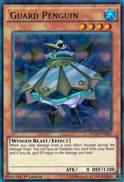 Guard Penguin trading card from Duelist Saga Guard Penguin - Duelist Saga YuGiOh trading card
