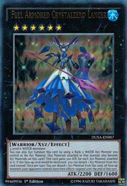 Full Armored Crystalzero Lancer trading card from Duelist Saga Full Armored Crystalzero Lancer - Duelist Saga YuGiOh trading card
