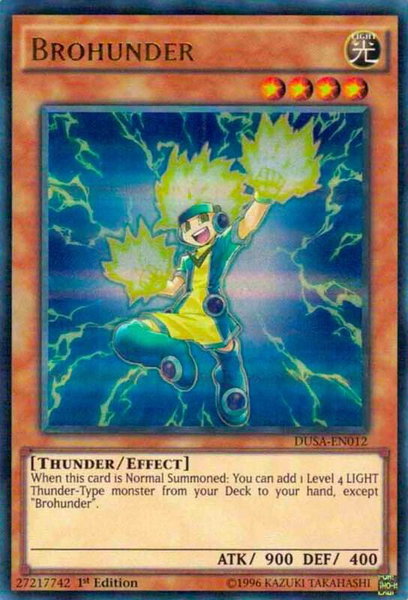 Brohunder trading card from Duelist Saga Brohunder - Duelist Saga YuGiOh trading card