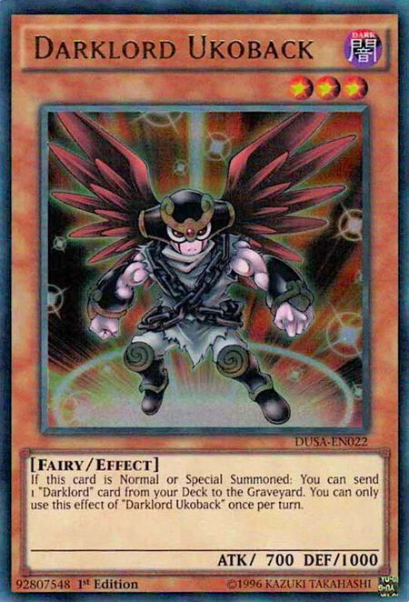 Darklord Ukoback - Duelist Saga YuGiOh trading card
