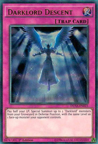 Darklord Descent trading card from Duelist Saga Darklord Descent - Duelist Saga YuGiOh trading card