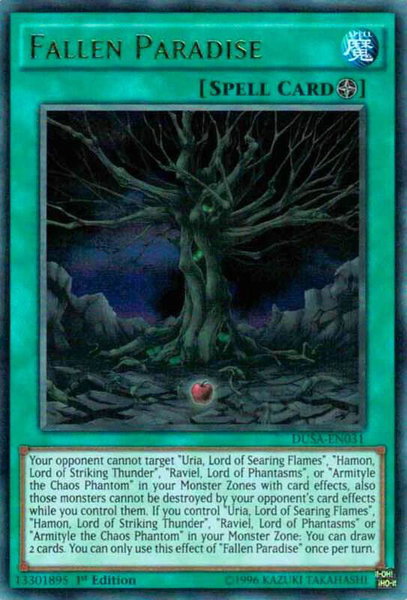 Fallen Paradise trading card from Duelist Saga Fallen Paradise - Duelist Saga YuGiOh trading card