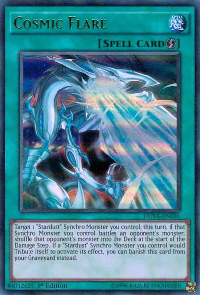 Cosmic Flare trading card from Duelist Saga Cosmic Flare - Duelist Saga YuGiOh trading card