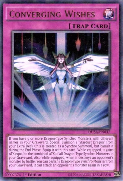 Converging Wishes trading card from Duelist Saga Converging Wishes - Duelist Saga YuGiOh trading card