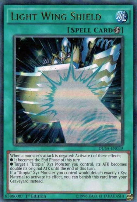 Light Wing Shield - Duelist Saga YuGiOh trading card