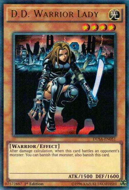 D.D. Warrior Lady - Duelist Saga YuGiOh trading card