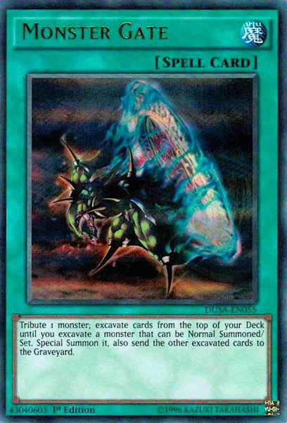 Monster Gate trading card from Duelist Saga Monster Gate - Duelist Saga YuGiOh trading card