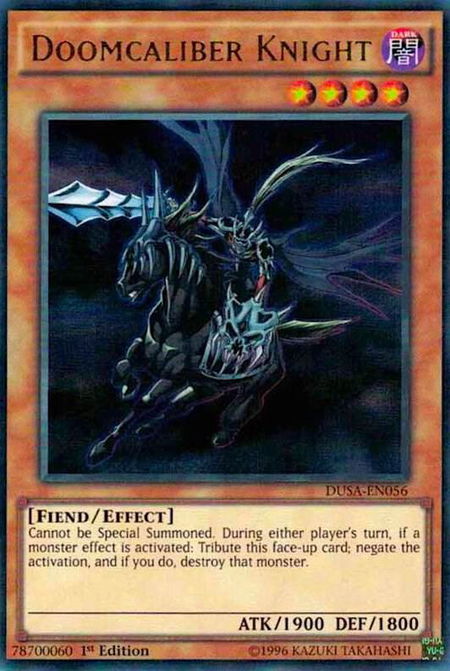 Doomcaliber Knight - Duelist Saga YuGiOh trading card