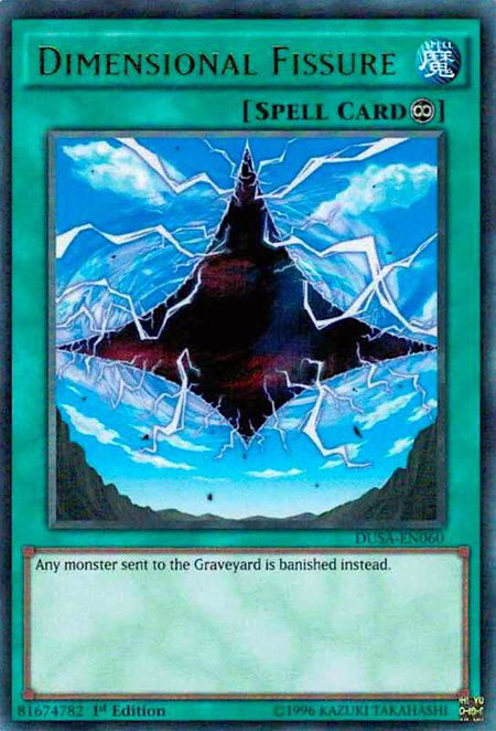 Dimensional Fissure - Duelist Saga YuGiOh trading card