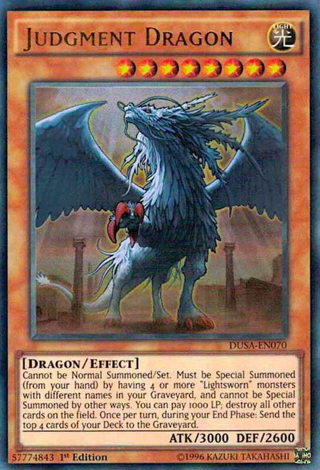 Judgment Dragon - Duelist Saga YuGiOh trading card
