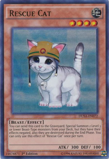 Rescue Cat - Duelist Saga YuGiOh trading card