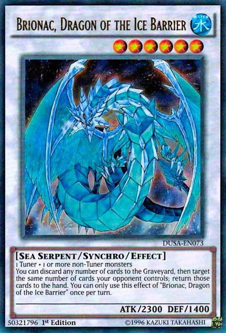 Brionac, Dragon of the Ice Barrier - Duelist Saga YuGiOh trading card