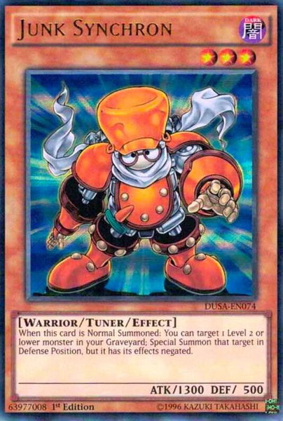 Junk Synchron trading card from Duelist Saga Junk Synchron - Duelist Saga YuGiOh trading card