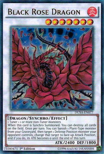 Black Rose Dragon trading card from Duelist Saga Black Rose Dragon - Duelist Saga YuGiOh trading card