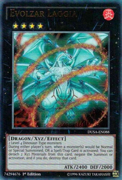Evolzar Laggia trading card from Duelist Saga Evolzar Laggia - Duelist Saga YuGiOh trading card