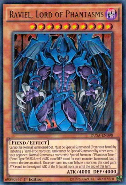 Raviel, Lord of Phantasms trading card from Duelist Saga Raviel, Lord of Phantasms - Duelist Saga YuGiOh trading card