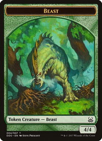 Beast Token - Duel Decks: Mind vs. Might (DDS) #4 - Token Magic: The Gathering Trading Card