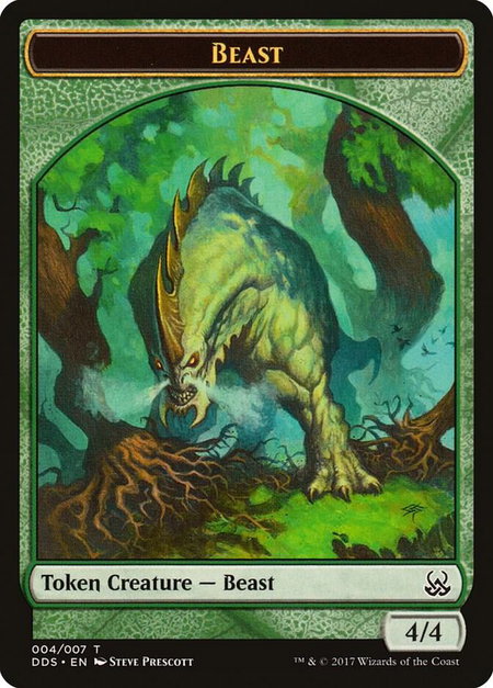 Beast Token trading card from Duel Decks: Mind vs. Might Beast Token - Duel Decks: Mind vs. Might Magic: The Gathering trading card