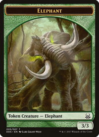Elephant Token - Duel Decks: Mind vs. Might (DDS) #5 - Token Magic: The Gathering Trading Card