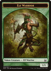 Elf Warrior Token - Duel Decks: Mind vs. Might (DDS) #6 - Token Magic: The Gathering Trading Card