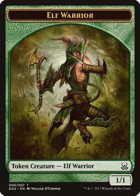 Elf Warrior Token trading card from Duel Decks: Mind vs. Might Elf Warrior Token - Duel Decks: Mind vs. Might Magic: The Gathering trading card