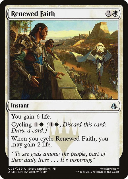 Renewed Faith - Amonkhet Magic: The Gathering trading card