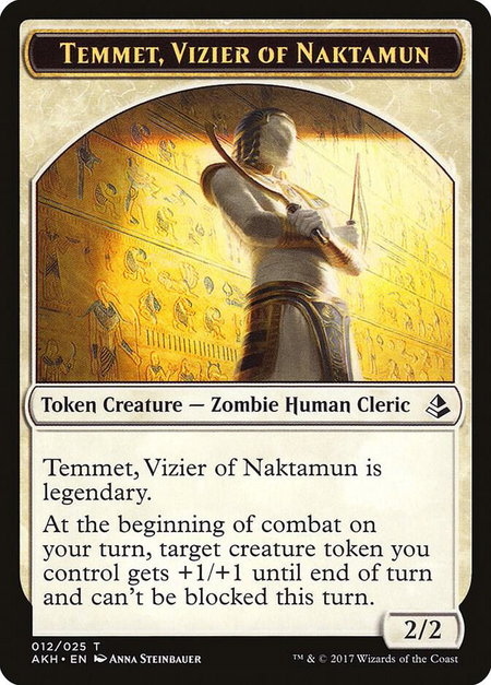 Temmet, Vizier of Naktamun Token trading card from Amonkhet Temmet, Vizier of Naktamun Token - Amonkhet Magic: The Gathering trading card