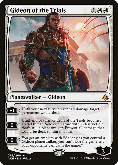 Gideon of the Trials trading card from Amonkhet Gideon of the Trials - Amonkhet Magic: The Gathering trading card