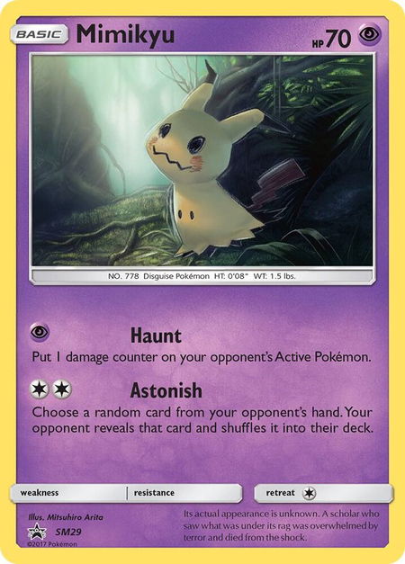 Mimikyu - SM29 trading card from SM Promos Mimikyu - SM29 - SM Promos Pokémon trading card