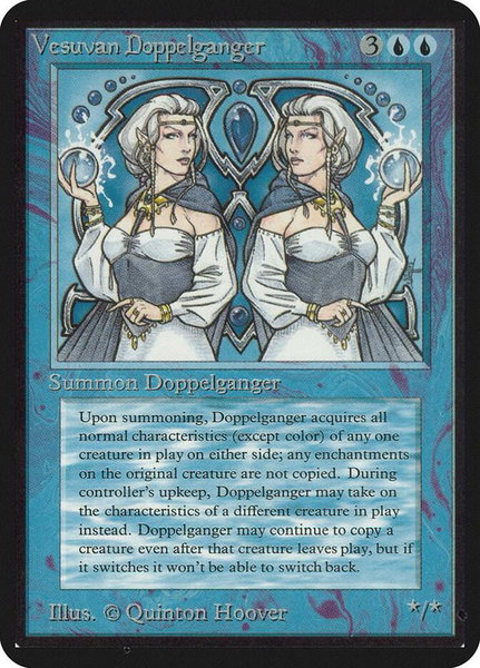Vesuvan Doppelganger trading card from Alpha Edition Vesuvan Doppelganger - Alpha Edition Magic: The Gathering trading card