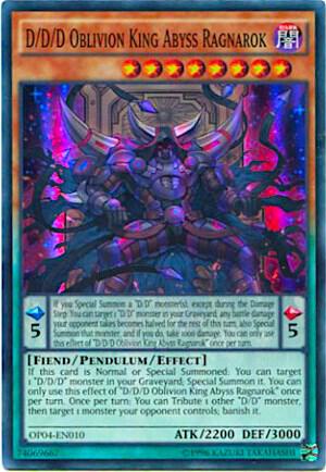 D/D/D Oblivion King Abyss Ragnarok trading card from OTS Tournament Pack 4 D/D/D Oblivion King Abyss Ragnarok - OTS Tournament Pack 4 YuGiOh trading card