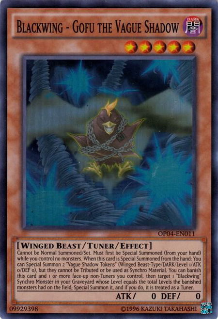 Blackwing - Gofu the Vague Shadow trading card from OTS Tournament Pack 4 Blackwing - Gofu the Vague Shadow - OTS Tournament Pack 4 YuGiOh trading card