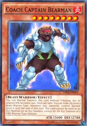 Coach Captain Bearman trading card from OTS Tournament Pack 4 Coach Captain Bearman - OTS Tournament Pack 4 YuGiOh trading card