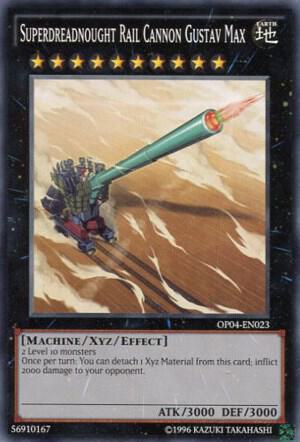 Superdreadnought Rail Cannon Gustav Max trading card from OTS Tournament Pack 4 Superdreadnought Rail Cannon Gustav Max - OTS Tournament Pack 4 YuGiOh trading card